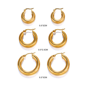 European And American Popular Simplicity Popular 18K Gold Plated Hoop Earrings Women