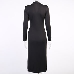 European And American Wind V Collar Temperament Dress Woman