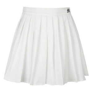 White Pleated Skirt Short Woman Elastic Waist Mini Skirts