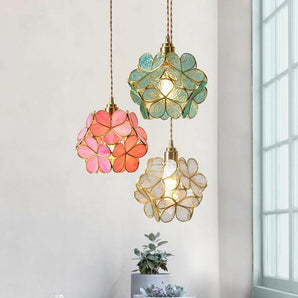 Flower Japanese Glass Handmade Pendant Light