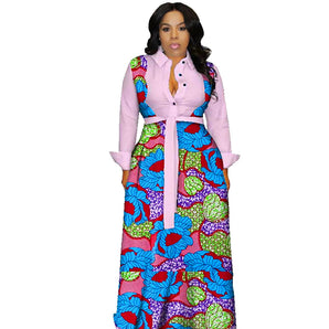 Digital Print Big Swing Dress With Belt Dress