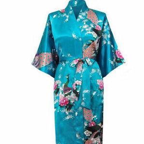 Japanese satin peacock woman yukata pajamas