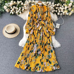 Multicolored Spring Summer Chiffon Dress